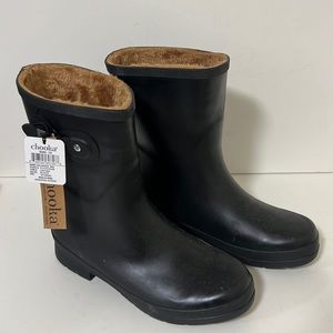 Chooka Rain Boots Black Delridge Mid Height Buckle Size 10 NEW